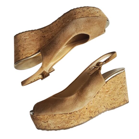 Jimmy Choo Praise Wedge Slingback Suede Platform Sandals - 35 EU - Picture 6 of 11